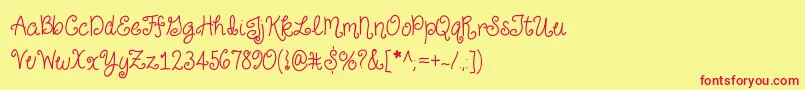 JustForGiggles Font – Red Fonts on Yellow Background