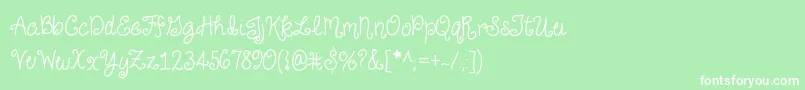 JustForGiggles Font – White Fonts on Green Background