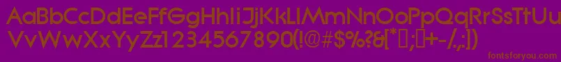 Sabordisplayssk-Schriftart – Braune Schriften auf violettem Hintergrund