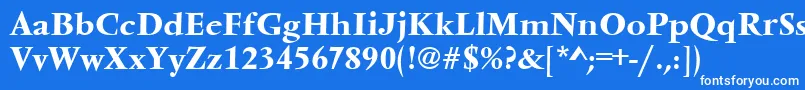 フォントVendometmed – 青い背景に白い文字