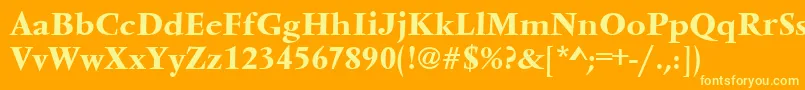 Więcej informacji o czcionce Vendometmed Czcionka Vendometmed – żółte czcionki na pomarańczowym tle