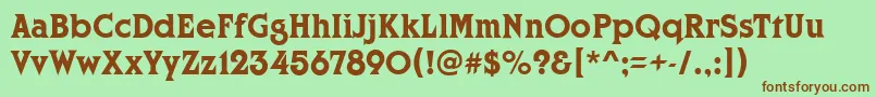 CurzonRegular Font – Brown Fonts on Green Background