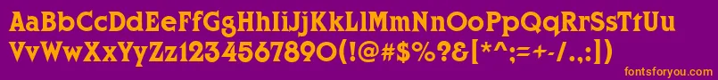 CurzonRegular Font – Orange Fonts on Purple Background