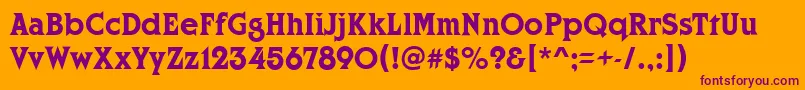 CurzonRegular Font – Purple Fonts on Orange Background