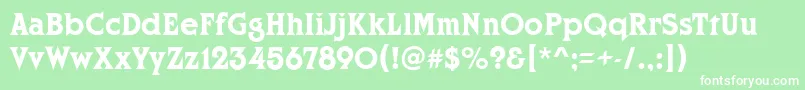 CurzonRegular Font – White Fonts on Green Background