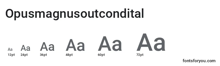 Размеры шрифта Opusmagnusoutcondital