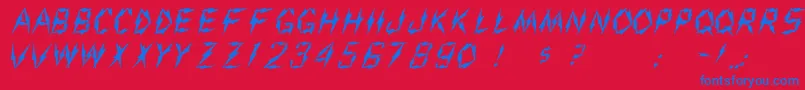 Czcionka Aarco1 – niebieskie czcionki na czerwonym tle