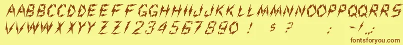 Aarco1-Schriftart – Braune Schriften auf gelbem Hintergrund