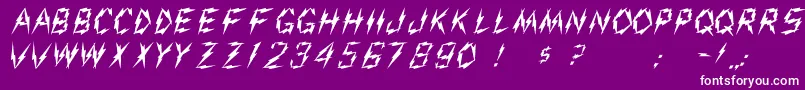 Aarco1-Schriftart – Weiße Schriften auf violettem Hintergrund