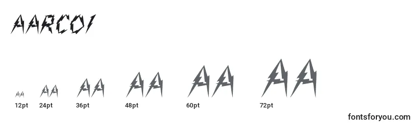 Aarco1 Font Sizes