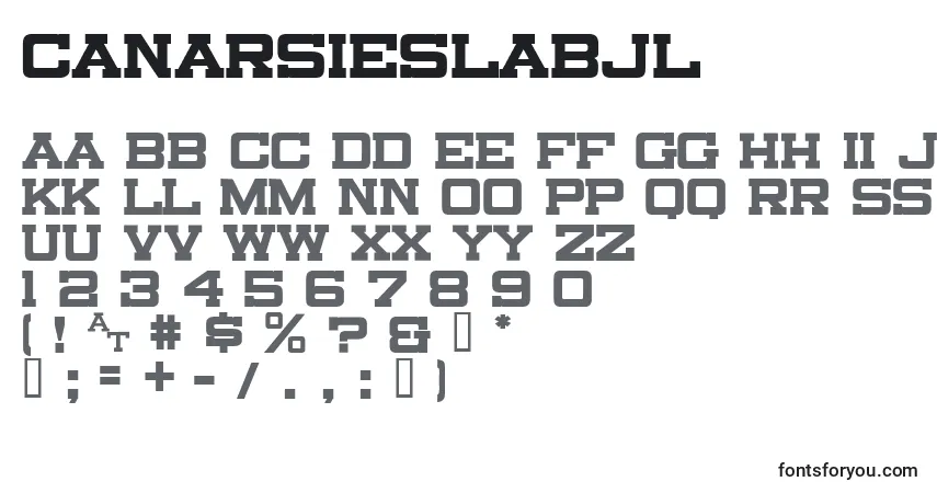 A fonte CanarsieSlabJl – alfabeto, números, caracteres especiais