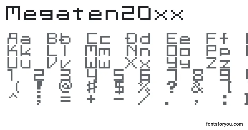 Schriftart Megaten20xx (97662) – Alphabet, Zahlen, spezielle Symbole