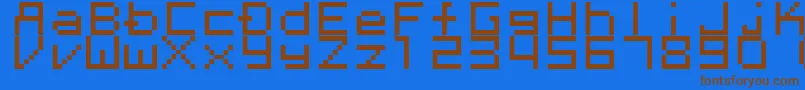 Megaten20xx Font – Brown Fonts on Blue Background