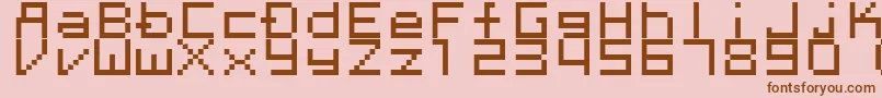 Megaten20xx Font – Brown Fonts on Pink Background