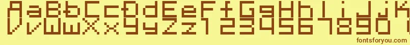 Megaten20xx Font – Brown Fonts on Yellow Background