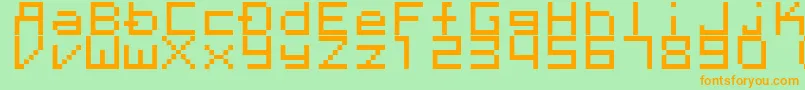 Megaten20xx-fontti – oranssit fontit vihreällä taustalla