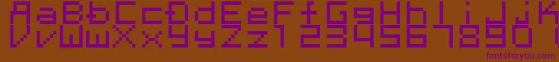 Megaten20xx-Schriftart – Violette Schriften auf braunem Hintergrund