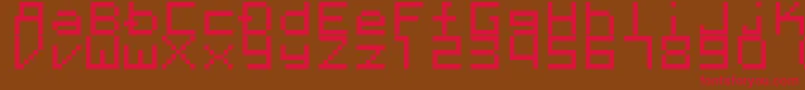 Fonte Megaten20xx – fontes vermelhas em um fundo marrom