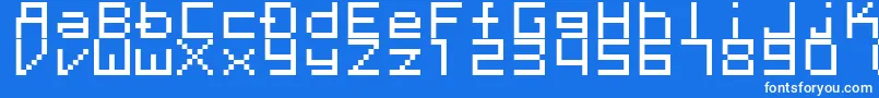 Megaten20xx Font – White Fonts on Blue Background