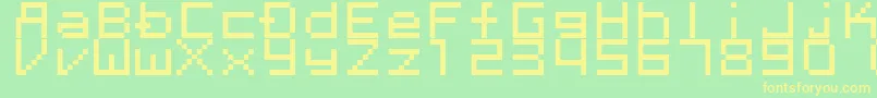 Fonte Megaten20xx – fontes amarelas em um fundo verde