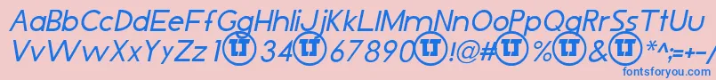 LjDesignStudiosIsItalic Font – Blue Fonts on Pink Background