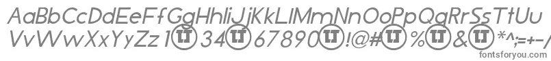 フォントLjDesignStudiosIsItalic – 白い背景に灰色の文字