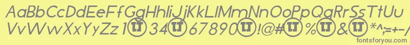 LjDesignStudiosIsItalic Font – Gray Fonts on Yellow Background