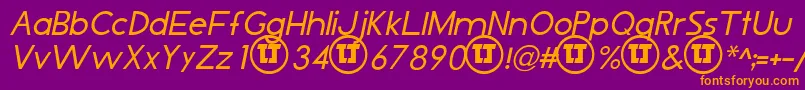 LjDesignStudiosIsItalic Font – Orange Fonts on Purple Background