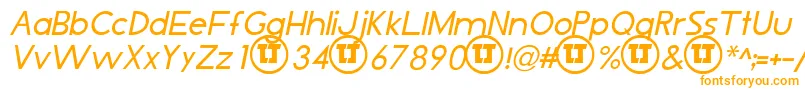 LjDesignStudiosIsItalic Font – Orange Fonts on White Background