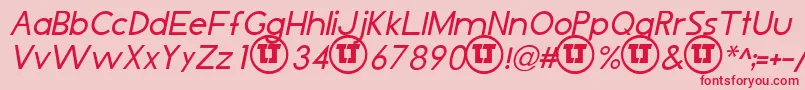 Шрифт LjDesignStudiosIsItalic – красные шрифты на розовом фоне