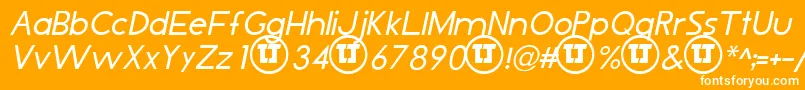 LjDesignStudiosIsItalic Font – White Fonts on Orange Background