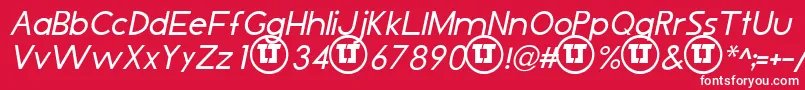 LjDesignStudiosIsItalic Font – White Fonts on Red Background