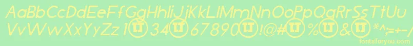 LjDesignStudiosIsItalic Font – Yellow Fonts on Green Background