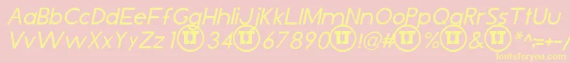 LjDesignStudiosIsItalic Font – Yellow Fonts on Pink Background