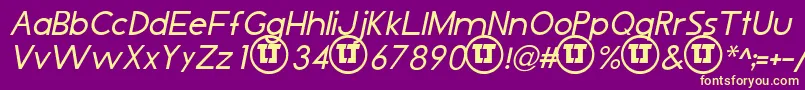 LjDesignStudiosIsItalic Font – Yellow Fonts on Purple Background