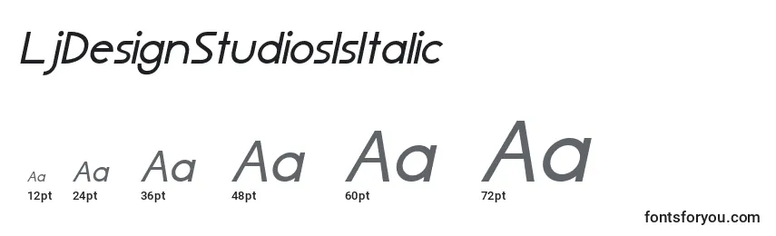 Размеры шрифта LjDesignStudiosIsItalic