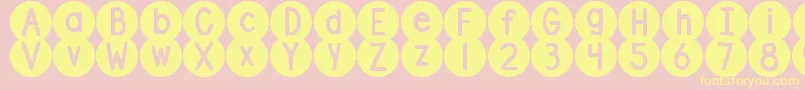 Lisätietoja DjbOnTheSpot-fontista DjbOnTheSpot-fontti – keltaiset fontit vaaleanpunaisella taustalla
