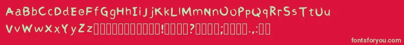 フォントAbbiRegular – 赤い背景に緑の文字