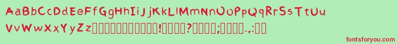 AbbiRegular Font – Red Fonts on Green Background