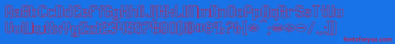 EmpanadaExtendedOutline Font – Red Fonts on Blue Background