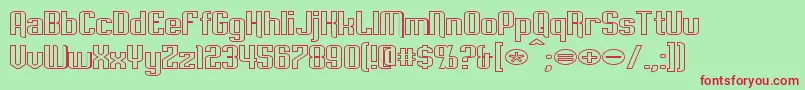 フォントEmpanadaExtendedOutline – 赤い文字の緑の背景