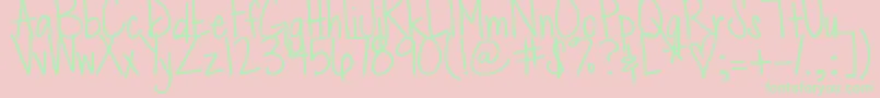 DjbMerry Font – Green Fonts on Pink Background