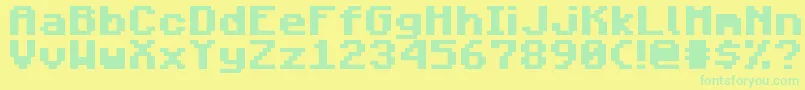 Czcionka MojangBold – zielone czcionki na żółtym tle