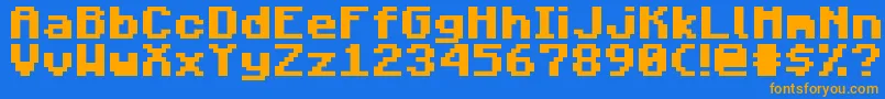 MojangBold Font – Orange Fonts on Blue Background