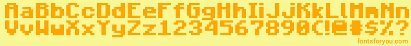 MojangBold Font – Orange Fonts on Yellow Background