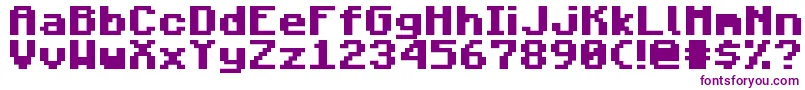 MojangBold-Schriftart – Violette Schriften auf weißem Hintergrund