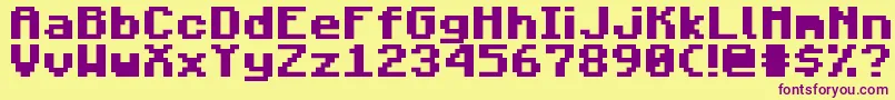 MojangBold Font – Purple Fonts on Yellow Background