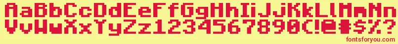 MojangBold Font – Red Fonts on Yellow Background