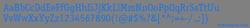 フォントOfficinaserifbookc – 灰色の背景に青い文字