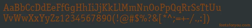 Шрифт Officinaserifbookc – коричневые шрифты на чёрном фоне